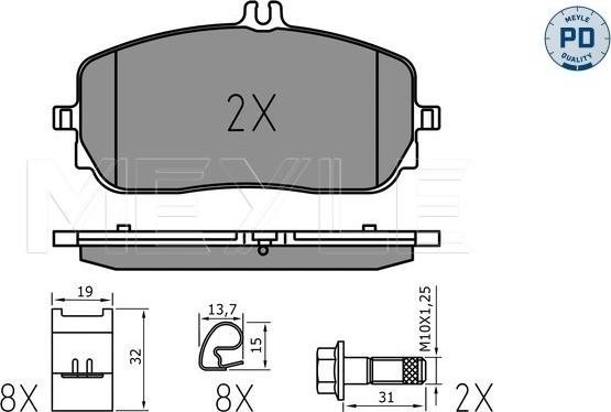 Meyle 025 229 4419/PD - Kit de plaquettes de frein, frein à disque cwaw.fr