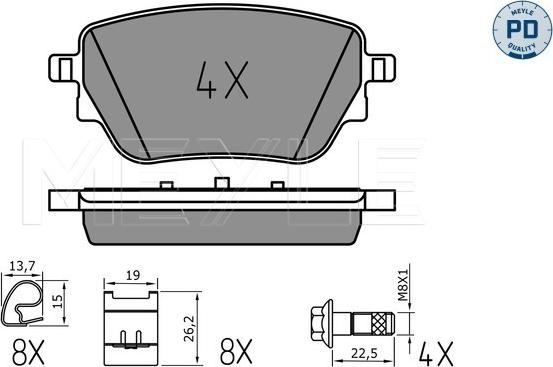 Meyle 025 229 8617/PD - Kit de plaquettes de frein, frein à disque cwaw.fr