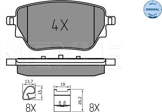 Meyle 025 229 8617 - Kit de plaquettes de frein, frein à disque cwaw.fr