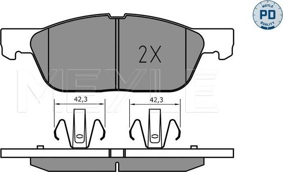 Meyle 025 224 1219 - Kit de plaquettes de frein, frein à disque cwaw.fr