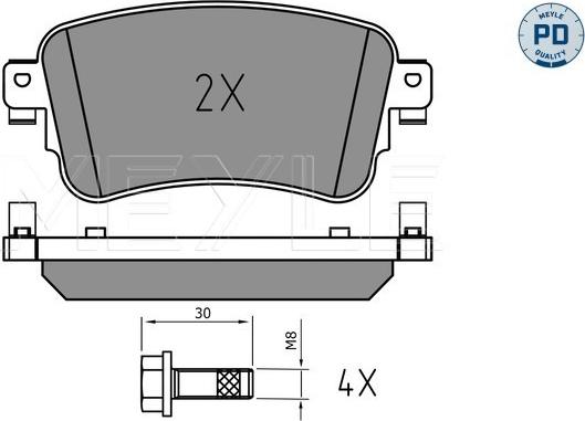 Meyle 025 225 8818/PD - Kit de plaquettes de frein, frein à disque cwaw.fr