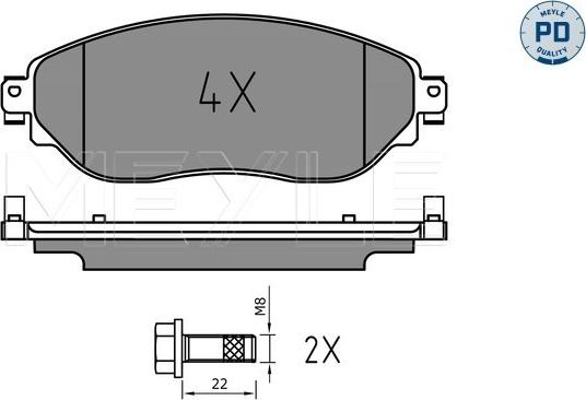 Meyle 025 220 8718/PD - Kit de plaquettes de frein, frein à disque cwaw.fr