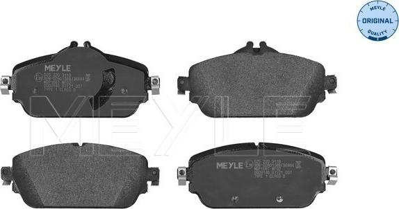 Meyle 025 220 3119 - Kit de plaquettes de frein, frein à disque cwaw.fr