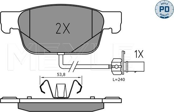 Meyle 025 223 8317/PD - Kit de plaquettes de frein, frein à disque cwaw.fr