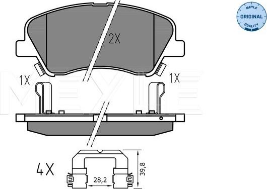 Meyle 025 222 2818 - Kit de plaquettes de frein, frein à disque cwaw.fr