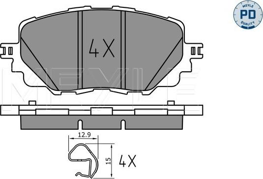 Meyle 0252227115/PD - Kit de plaquettes de frein, frein à disque cwaw.fr