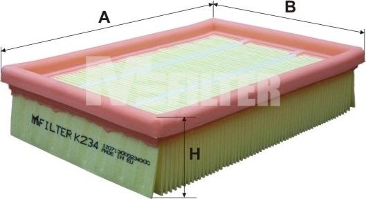 Mfilter K 234 - Filtre à air cwaw.fr