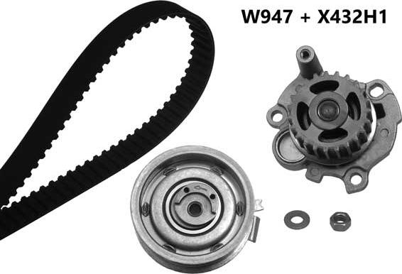 MGA 947K1 - Pompe à eau + kit de courroie de distribution cwaw.fr