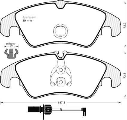 MGA 951 - Kit de plaquettes de frein, frein à disque cwaw.fr