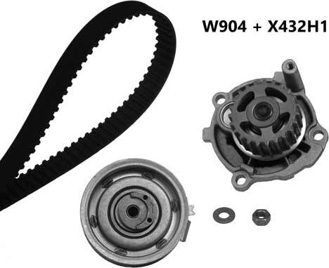 MGA 904K1 - Pompe à eau + kit de courroie de distribution cwaw.fr