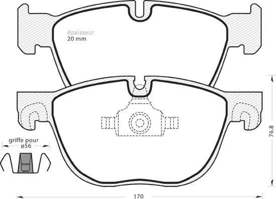 BENDIX 573300 - Kit de plaquettes de frein, frein à disque cwaw.fr