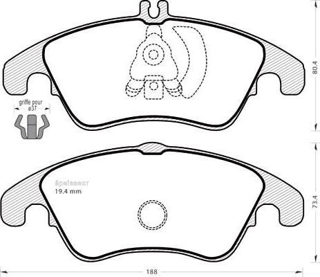 MGA 913 - Kit de plaquettes de frein, frein à disque cwaw.fr