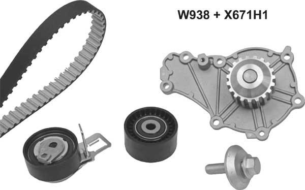 MGA 938K3 - Pompe à eau + kit de courroie de distribution cwaw.fr