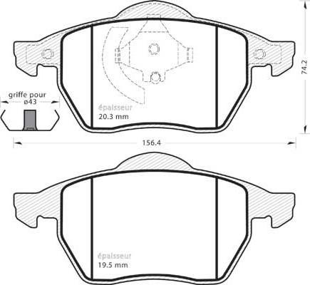 MGA 404 - Kit de plaquettes de frein, frein à disque cwaw.fr