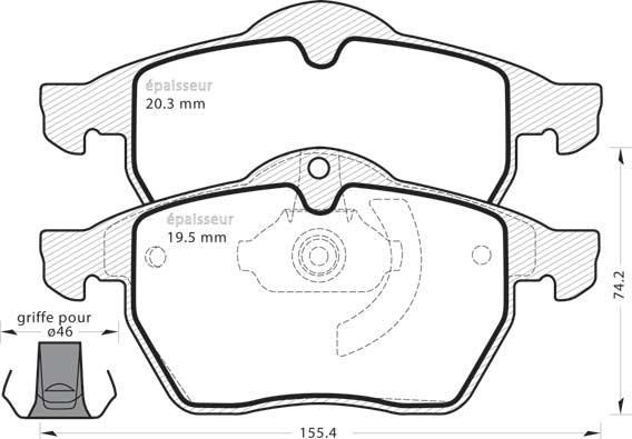 MGA 403 - Kit de plaquettes de frein, frein à disque cwaw.fr