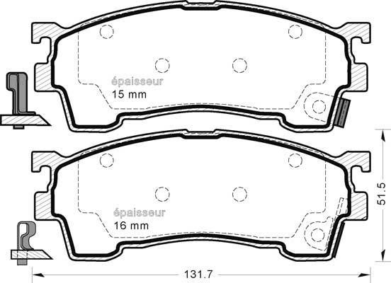 MGA 402 - Kit de plaquettes de frein, frein à disque cwaw.fr