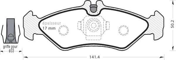 MGA 411 - Kit de plaquettes de frein, frein à disque cwaw.fr