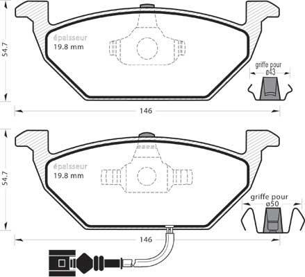 MGA 487 - Kit de plaquettes de frein, frein à disque cwaw.fr