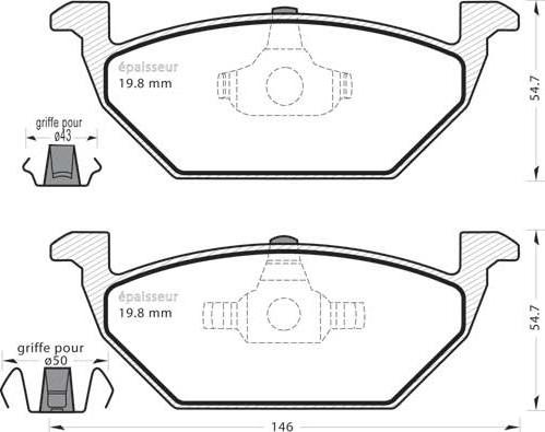 MGA 424 - Kit de plaquettes de frein, frein à disque cwaw.fr