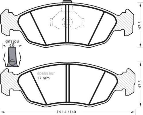 MGA 427 - Kit de plaquettes de frein, frein à disque cwaw.fr