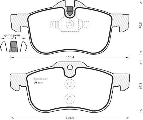 Valeo 604033 - Kit de plaquettes de frein, frein à disque cwaw.fr