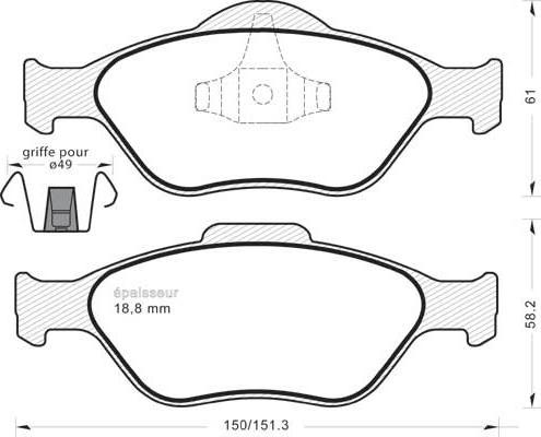 MGA 546 - Kit de plaquettes de frein, frein à disque cwaw.fr