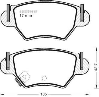 Febi Bilstein 16235 - Kit de plaquettes de frein, frein à disque cwaw.fr