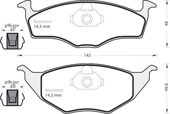 MGA 507 - Kit de plaquettes de frein, frein à disque cwaw.fr