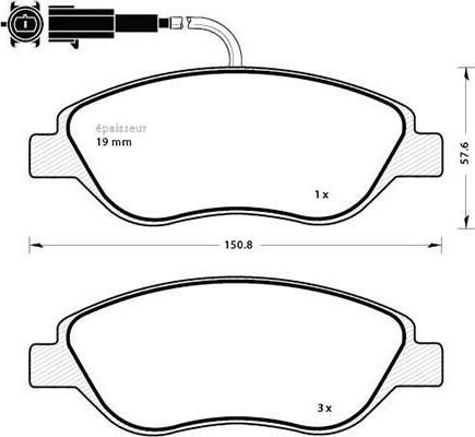 4U Autoparts 22640FT - Kit de plaquettes de frein, frein à disque cwaw.fr