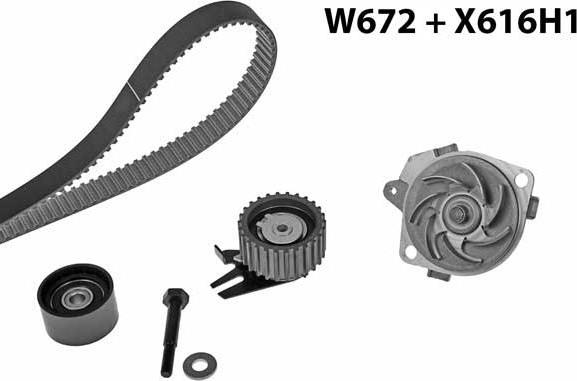 MGA 672K4 - Pompe à eau + kit de courroie de distribution cwaw.fr