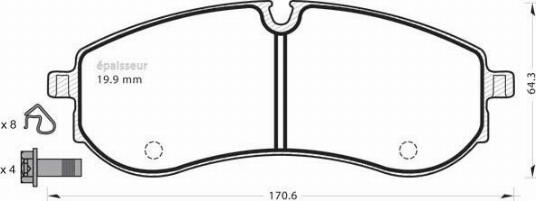 MGA 1401 - Kit de plaquettes de frein, frein à disque cwaw.fr