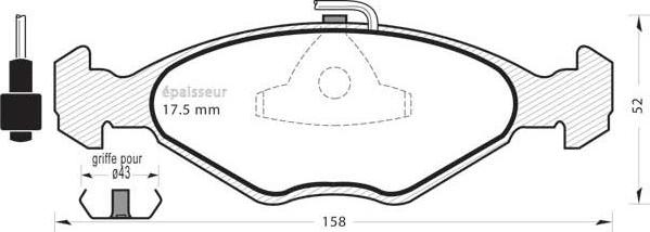 MGA 158 - Kit de plaquettes de frein, frein à disque cwaw.fr