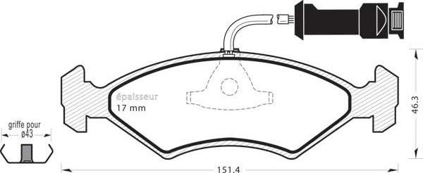 MGA 157 - Kit de plaquettes de frein, frein à disque cwaw.fr