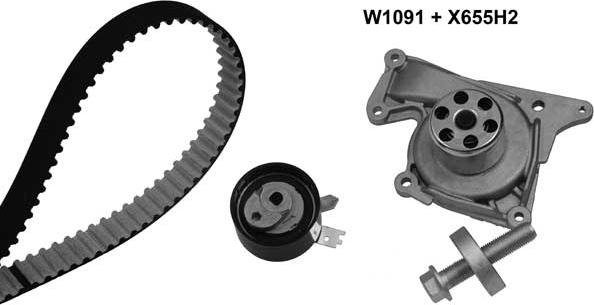 MGA 1091K3 - Pompe à eau + kit de courroie de distribution cwaw.fr