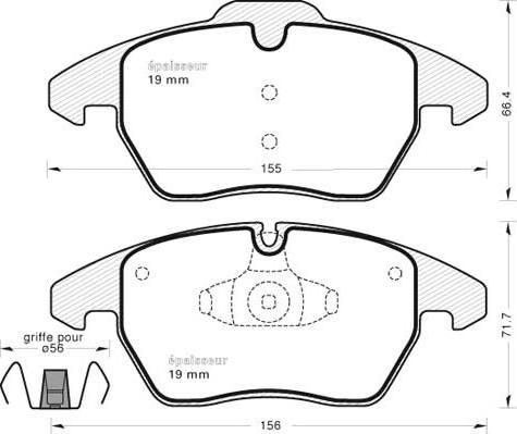 MGA 1056 - Kit de plaquettes de frein, frein à disque cwaw.fr