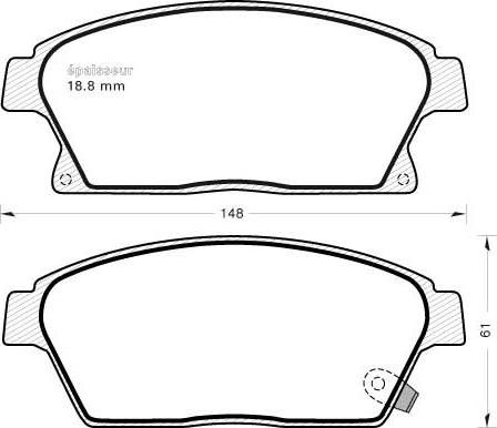 MGA 1019 - Kit de plaquettes de frein, frein à disque cwaw.fr