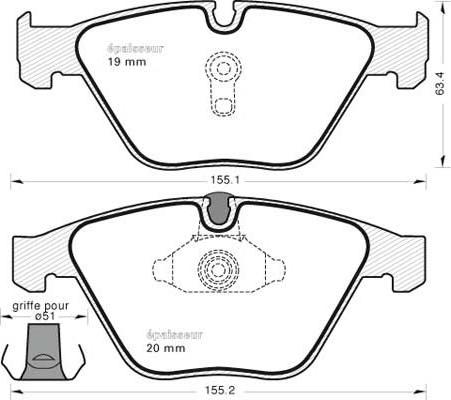 HELLA T1962 - Kit de plaquettes de frein, frein à disque cwaw.fr