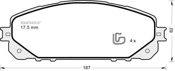 MGA 1195 - Kit de plaquettes de frein, frein à disque cwaw.fr