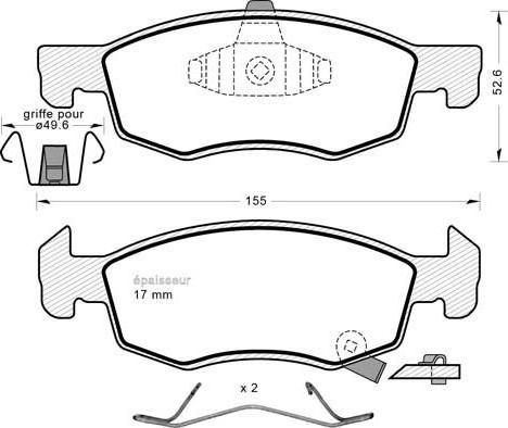 MGA 1196 - Kit de plaquettes de frein, frein à disque cwaw.fr