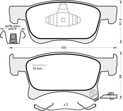 ATE 607308 - Kit de plaquettes de frein, frein à disque cwaw.fr