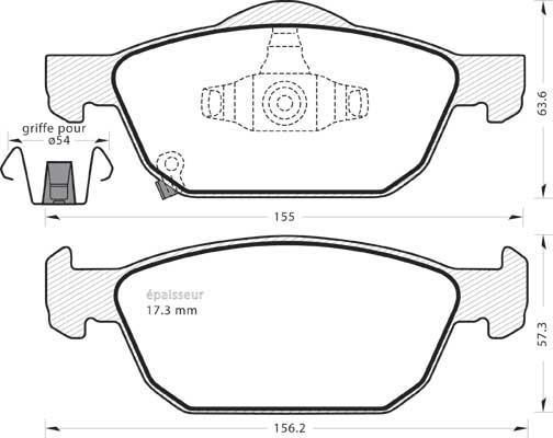 MGA 1156 - Kit de plaquettes de frein, frein à disque cwaw.fr