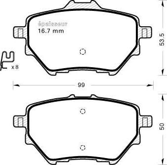 MGA 1164 - Kit de plaquettes de frein, frein à disque cwaw.fr