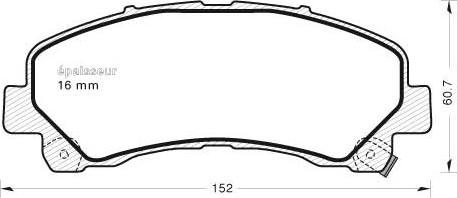 MGA 1116 - Kit de plaquettes de frein, frein à disque cwaw.fr