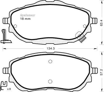 MGA 1139 - Kit de plaquettes de frein, frein à disque cwaw.fr