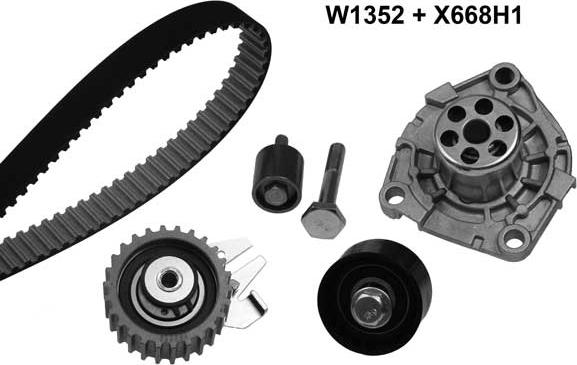 MGA 1352K5 - Pompe à eau + kit de courroie de distribution cwaw.fr