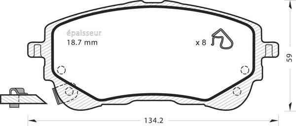 MGA 1366 - Kit de plaquettes de frein, frein à disque cwaw.fr