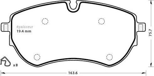 MGA 1302 - Kit de plaquettes de frein, frein à disque cwaw.fr