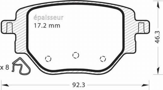 MGA 1389 - Kit de plaquettes de frein, frein à disque cwaw.fr