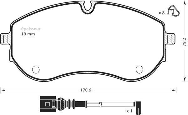 MGA 1385 - Kit de plaquettes de frein, frein à disque cwaw.fr