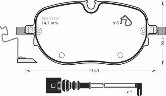 MGA 1379 - Kit de plaquettes de frein, frein à disque cwaw.fr